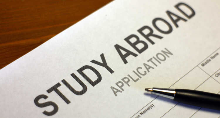 Application form for studying abroad.