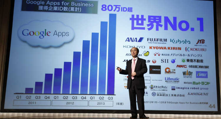 Presentation of Softbank's quarterly figures.