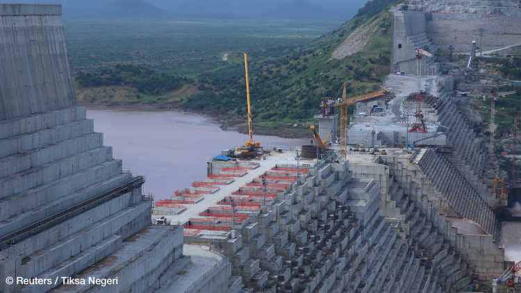 The Grand Renaissance Dam at the Nile in Ethiopia