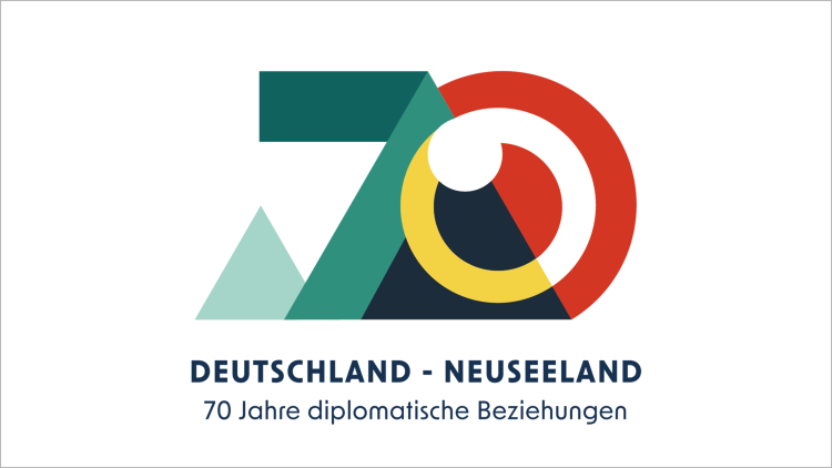 Logo Neuseeland 70 Jahre Beziehungen mit Deutschland