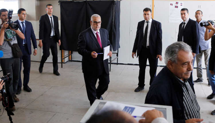 At a polling station during the Moroccan House of Representatives elections.