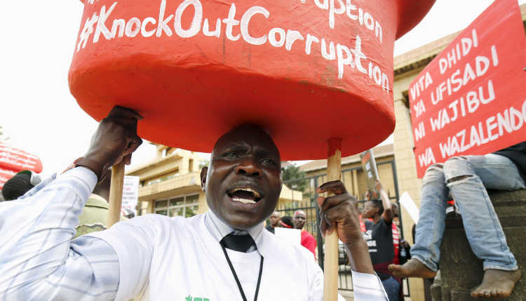 Demonstranten gegen Korruption in Nairobi.