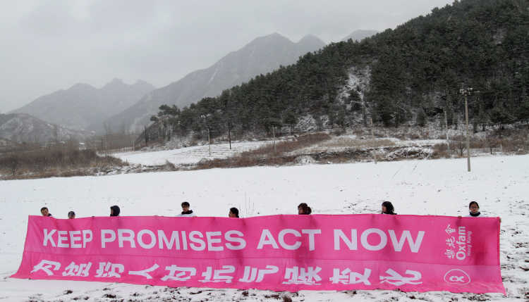 Protest von Oxfam in China