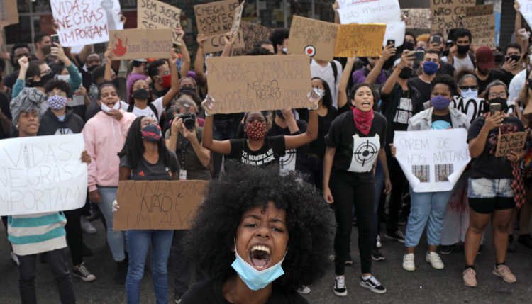 Brasilien Juni 2020 Protest gegen Rassismus und Polizeigewalt