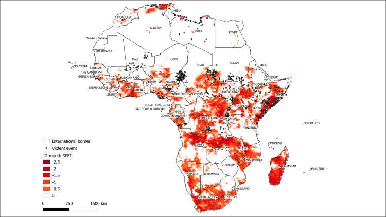 Graphic of Droughts and Violent Conflicts in Africa (2016)