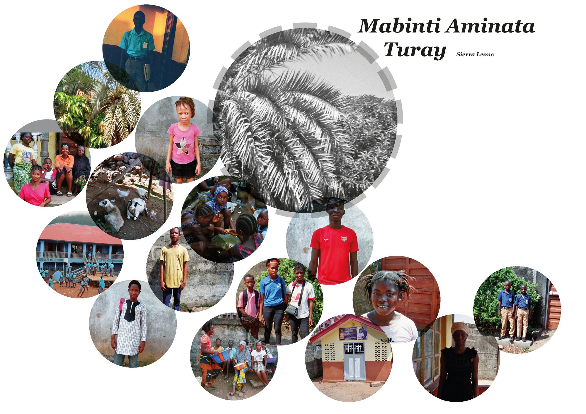 Collage of pictures of religion and peace by Mabinti Aminata Turay in Sierra Leone