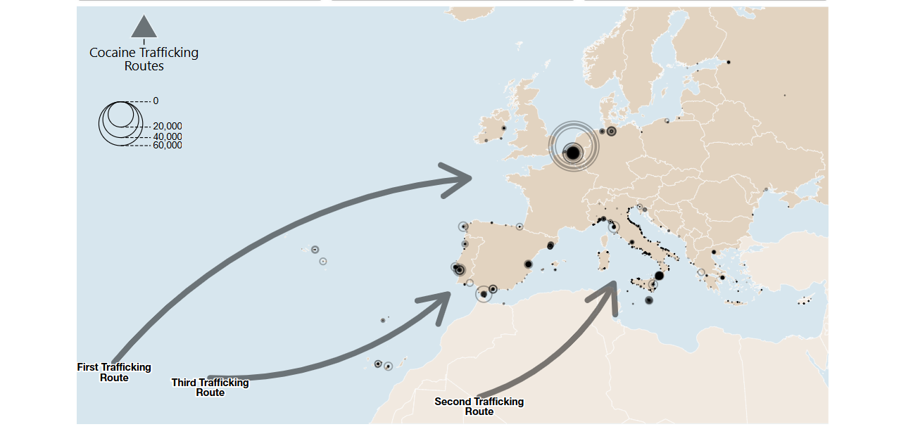 Drug Flows: Maritime Routes, Cocaine Seizures, and Coca Cultivation (Europe and the World)