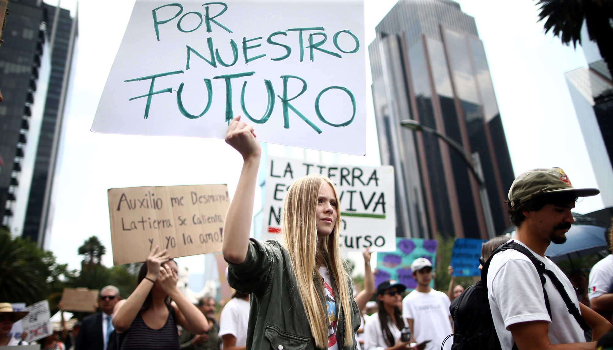 A gruop of young people protesting