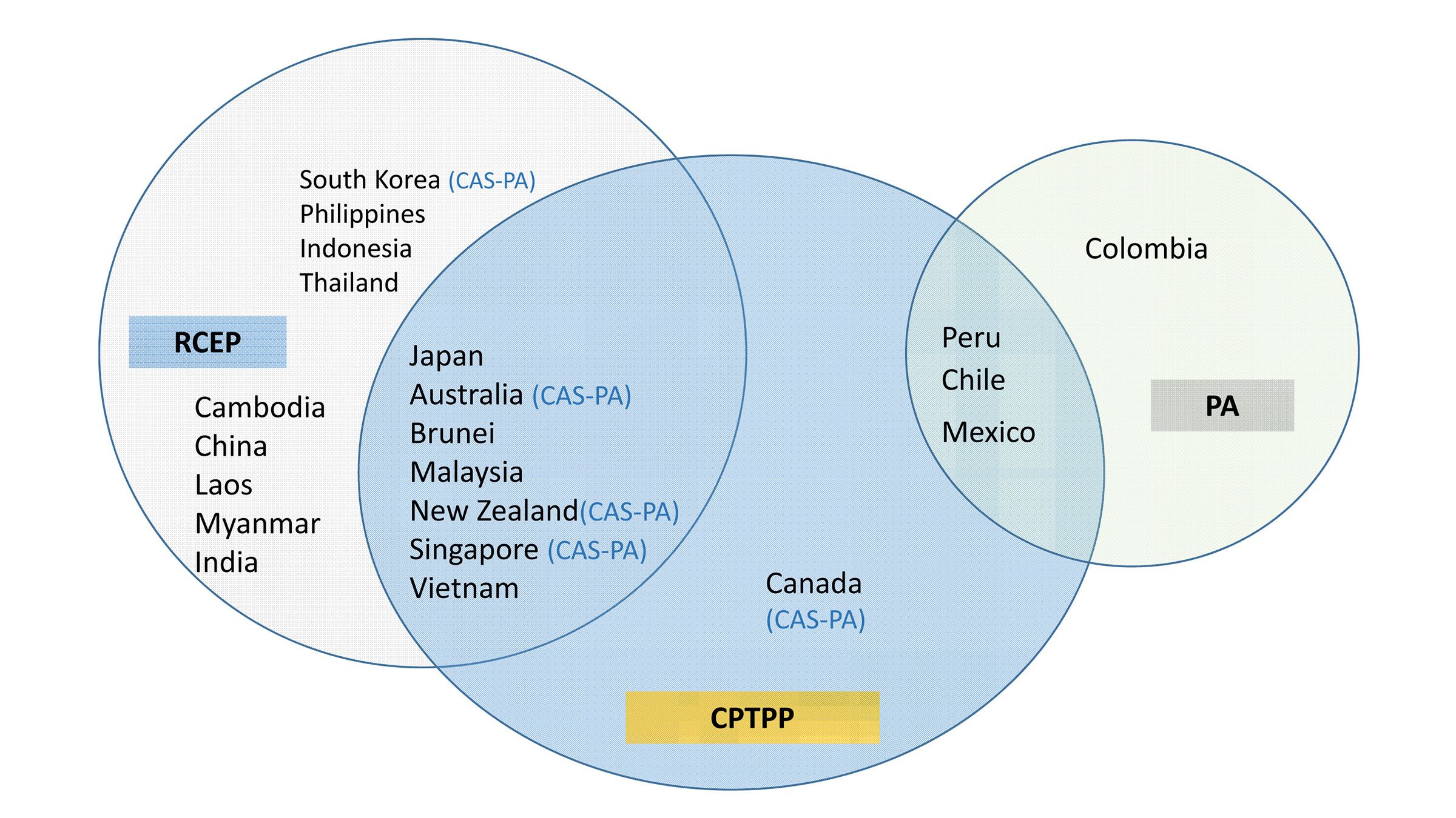 Graphical representation China is leading a mega-bloc trade agreement called the Regional Comprehensive and Economic Partnership (RCEP) that overlaps in terms of its Asian members with the TPP.