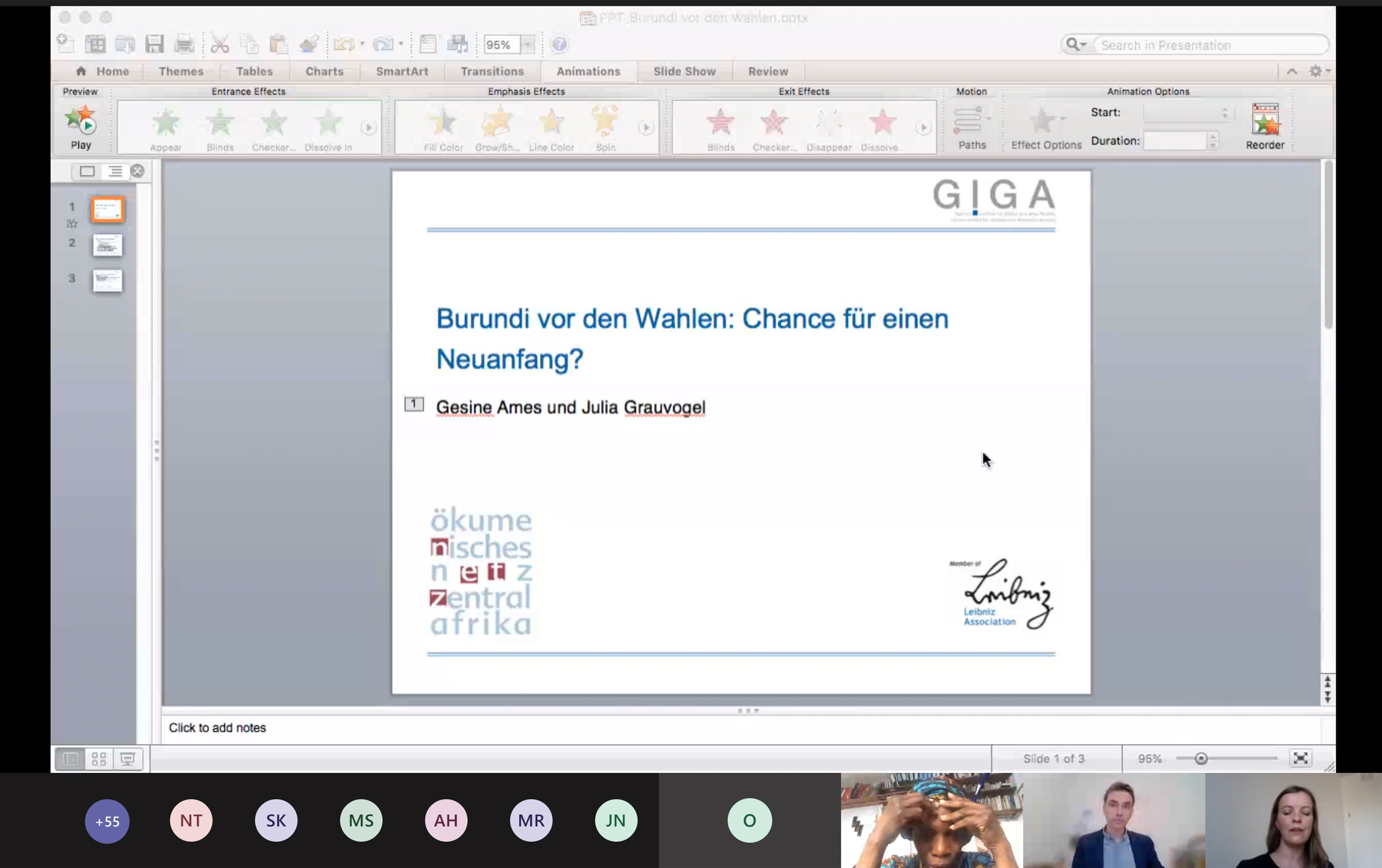 Slide with title of the GIGA Talk