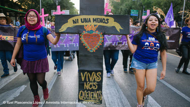 Womens strike in Mexico City to demand end of violence against women