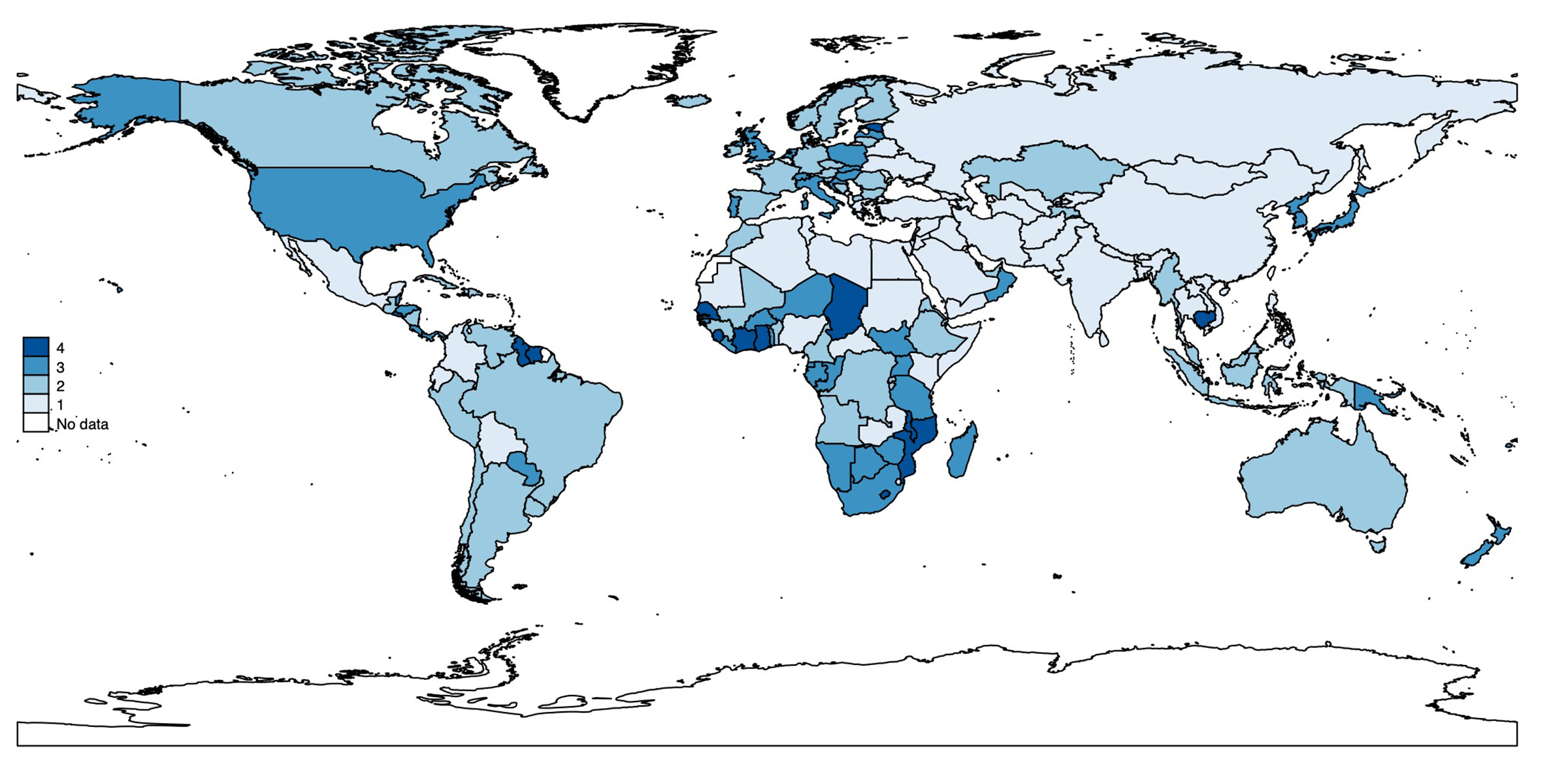 Map showing Interreligious Peace in 2014