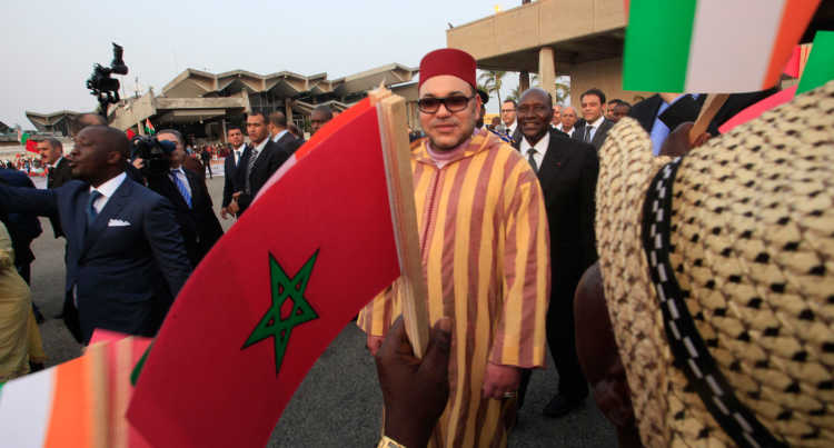 Morocco's King Mohammed VI in Côte d'Ivoire.