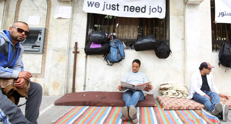 Arbeitslose Personen in Tunesien.