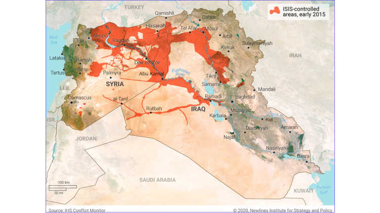 Map of IS Territory, 2015