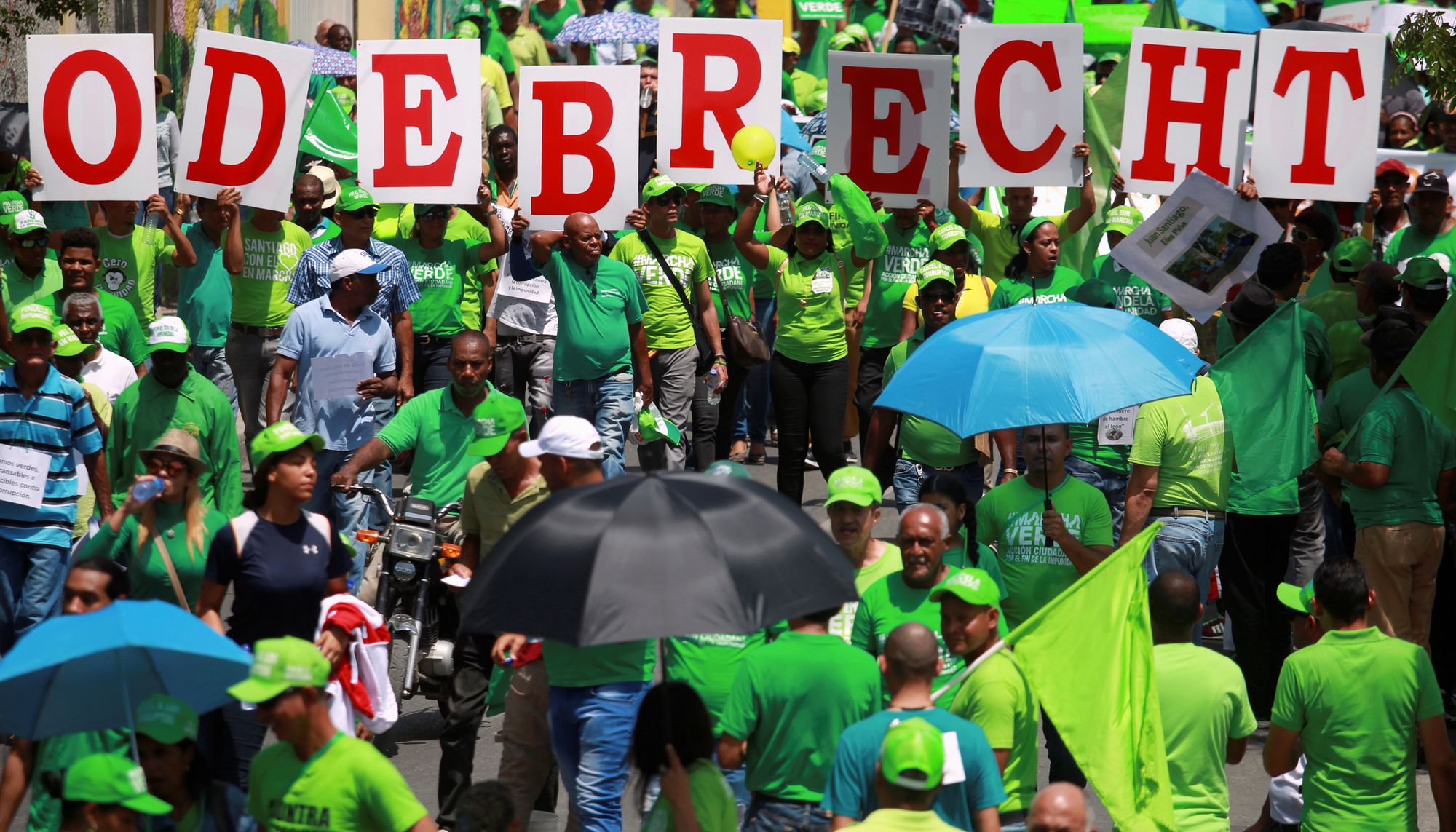Demonstration against corruption scandal Odebrecht.