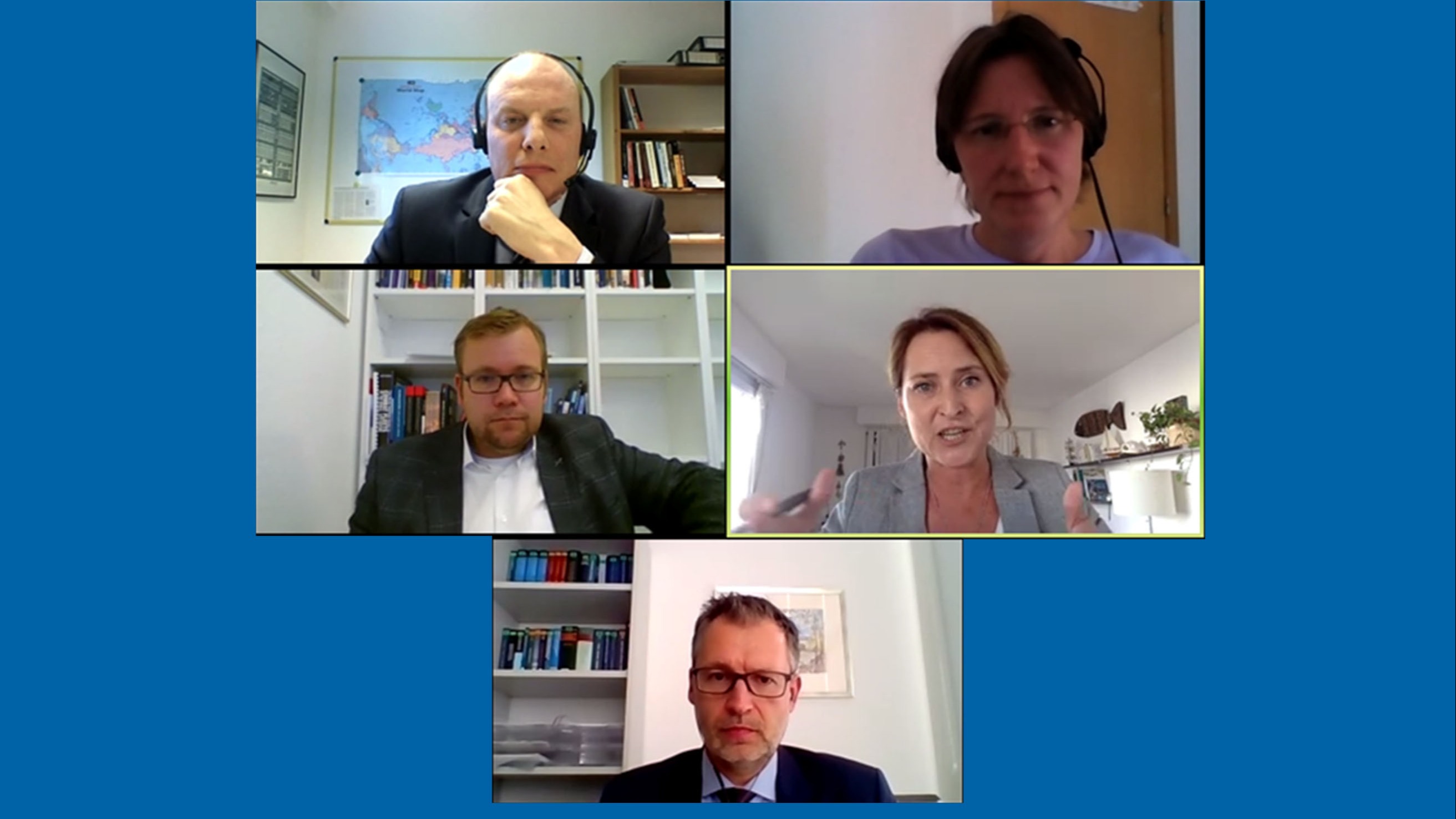 Screenshot of panelists of the GIGA Talk "Die Wahrung der Freiheit der Schifffahrt im Indo-Pazifik"