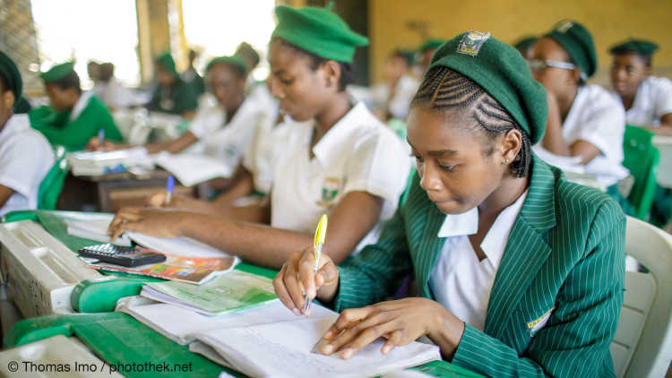 Students during lessons at the public school in Kwali, Abuja, Nigeria