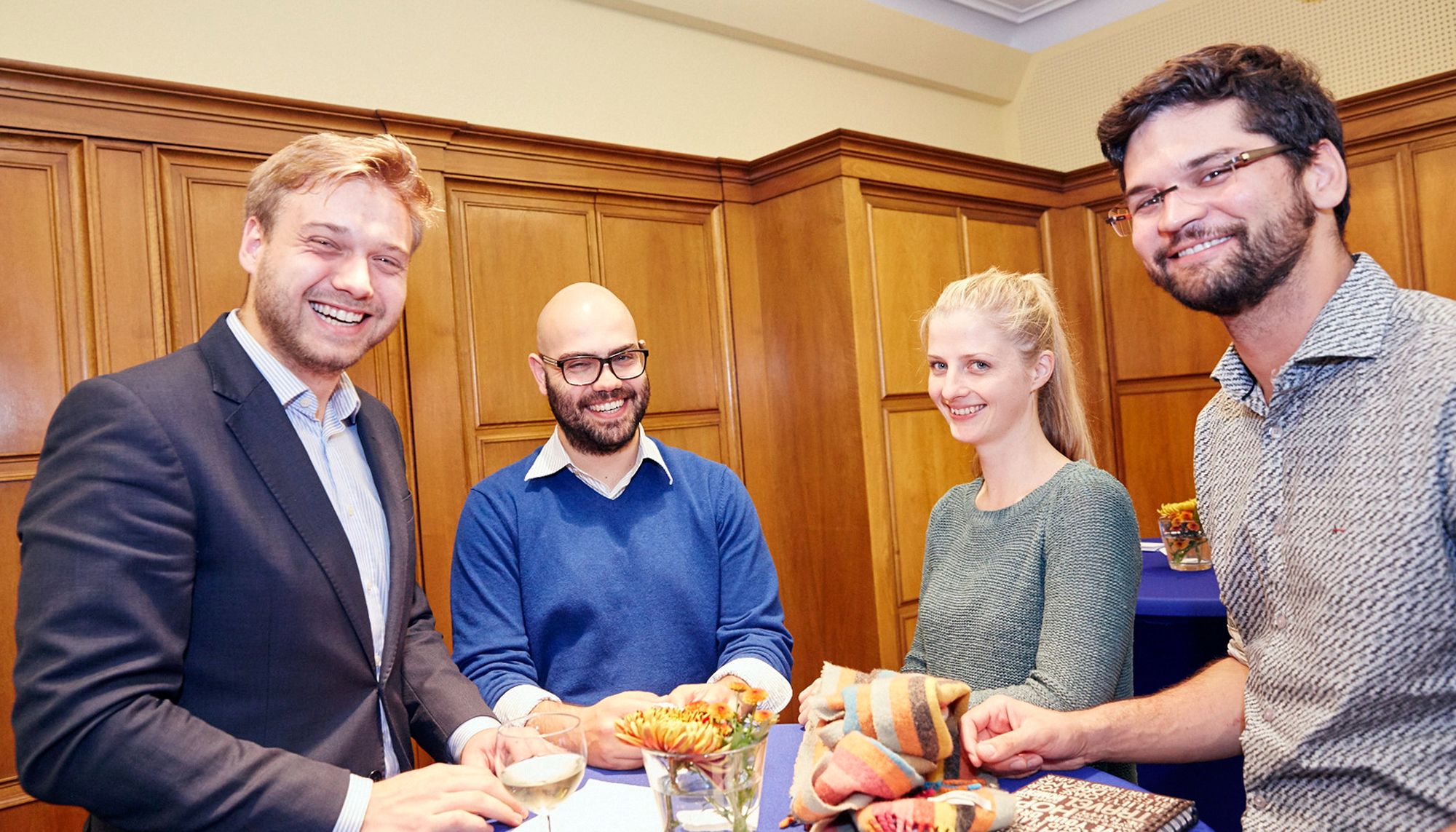 Group picture in a reception