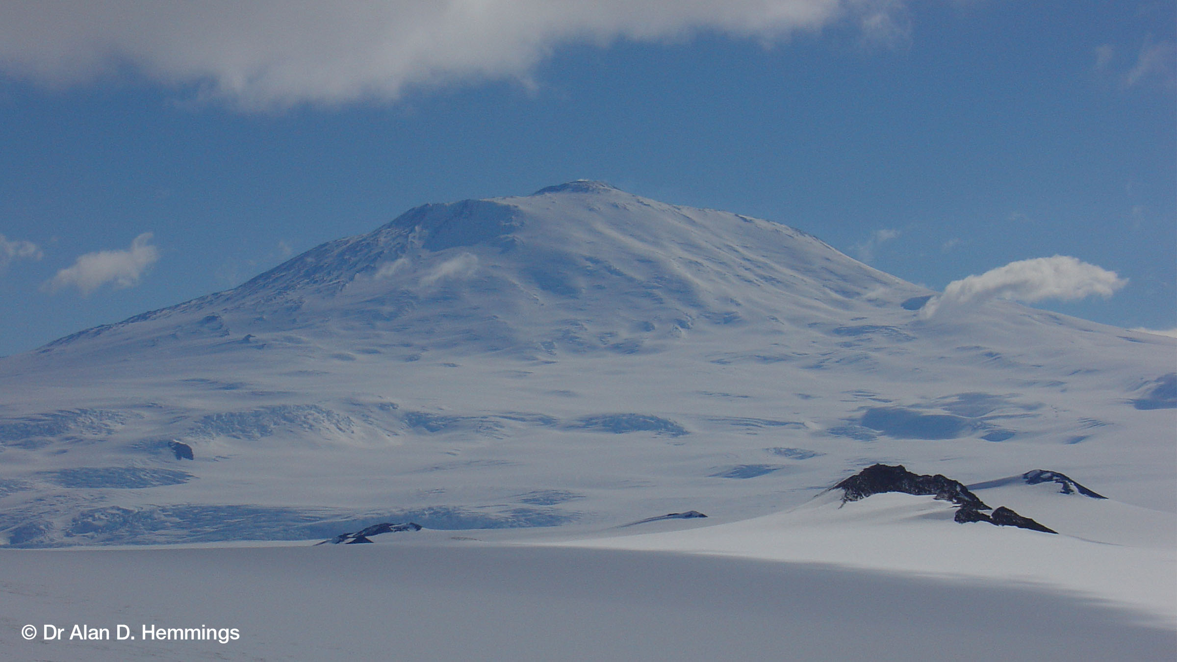 Mount Erebus, Ross Island from Windless Bight.