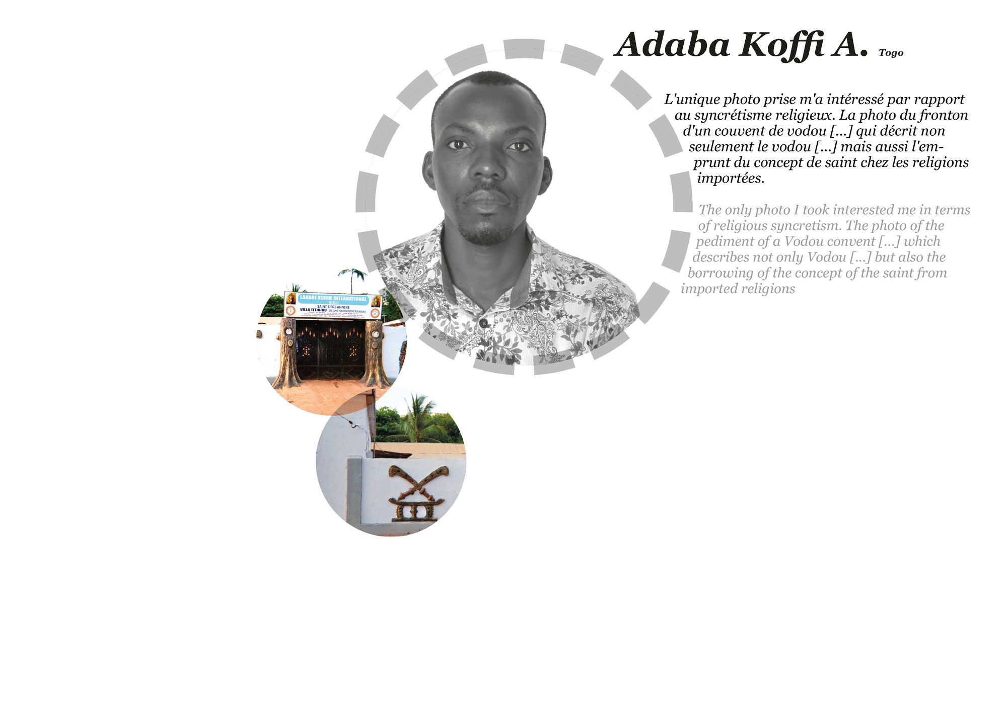 Collage of pictures of religion and peace by Adaba Koffi A in Togo