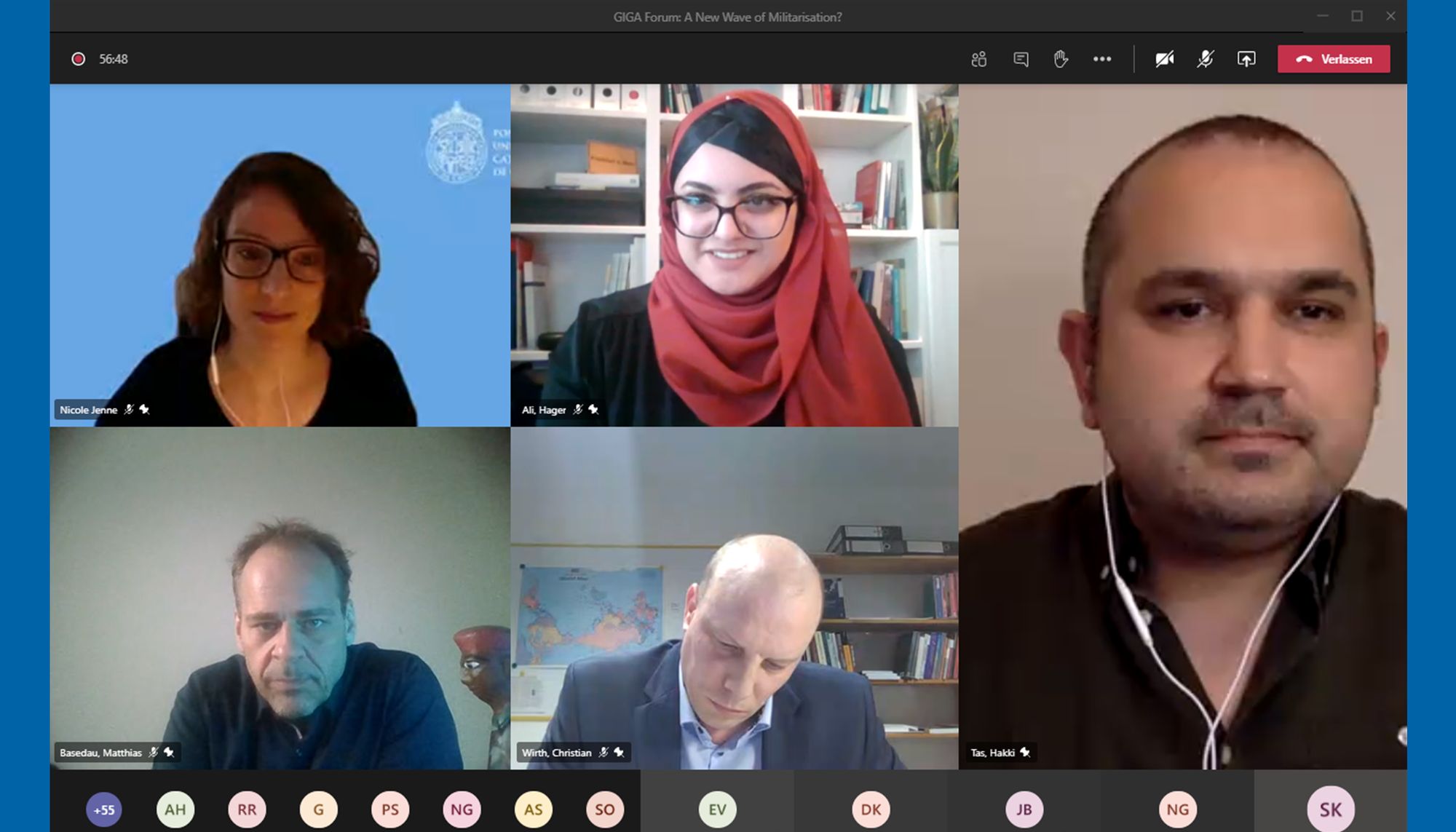 Screenshot der online Veranstaltung. 