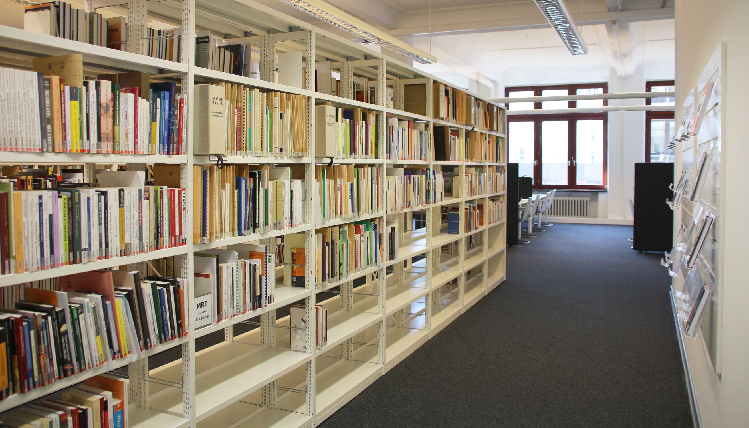Bookshelves in the GIGA Information Center
