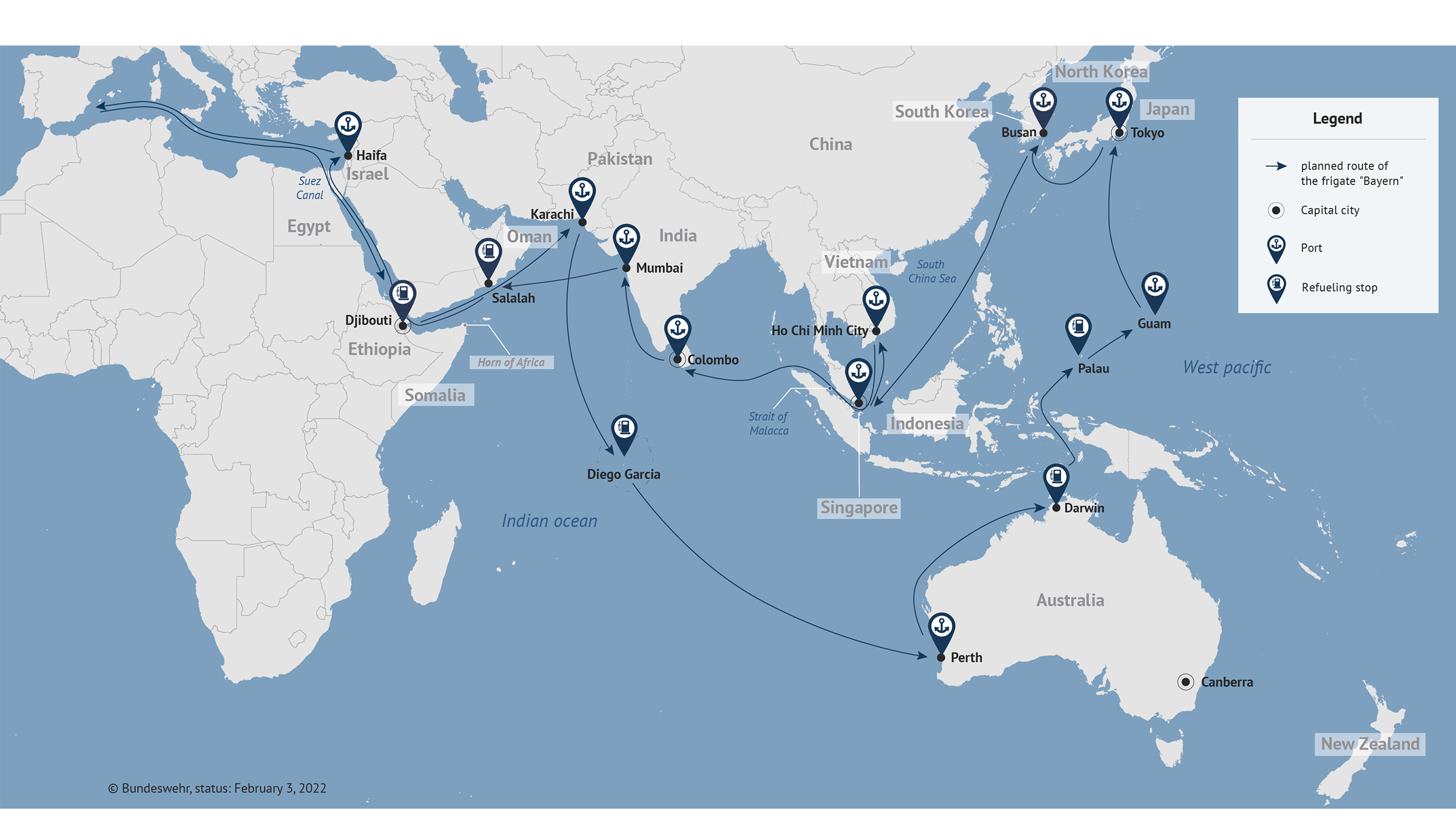 The Route of the "Bayern"