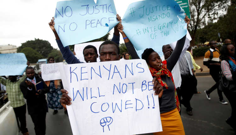 Protesters in Kenya.