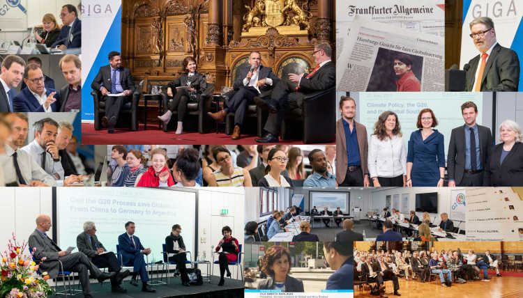 Collage of the GIGA's diverse activities on the G20 