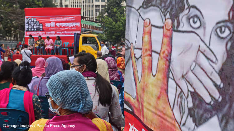 Many women parties gathered in Shahbagh of Dhaka to protest against rape and violence with childs & women.