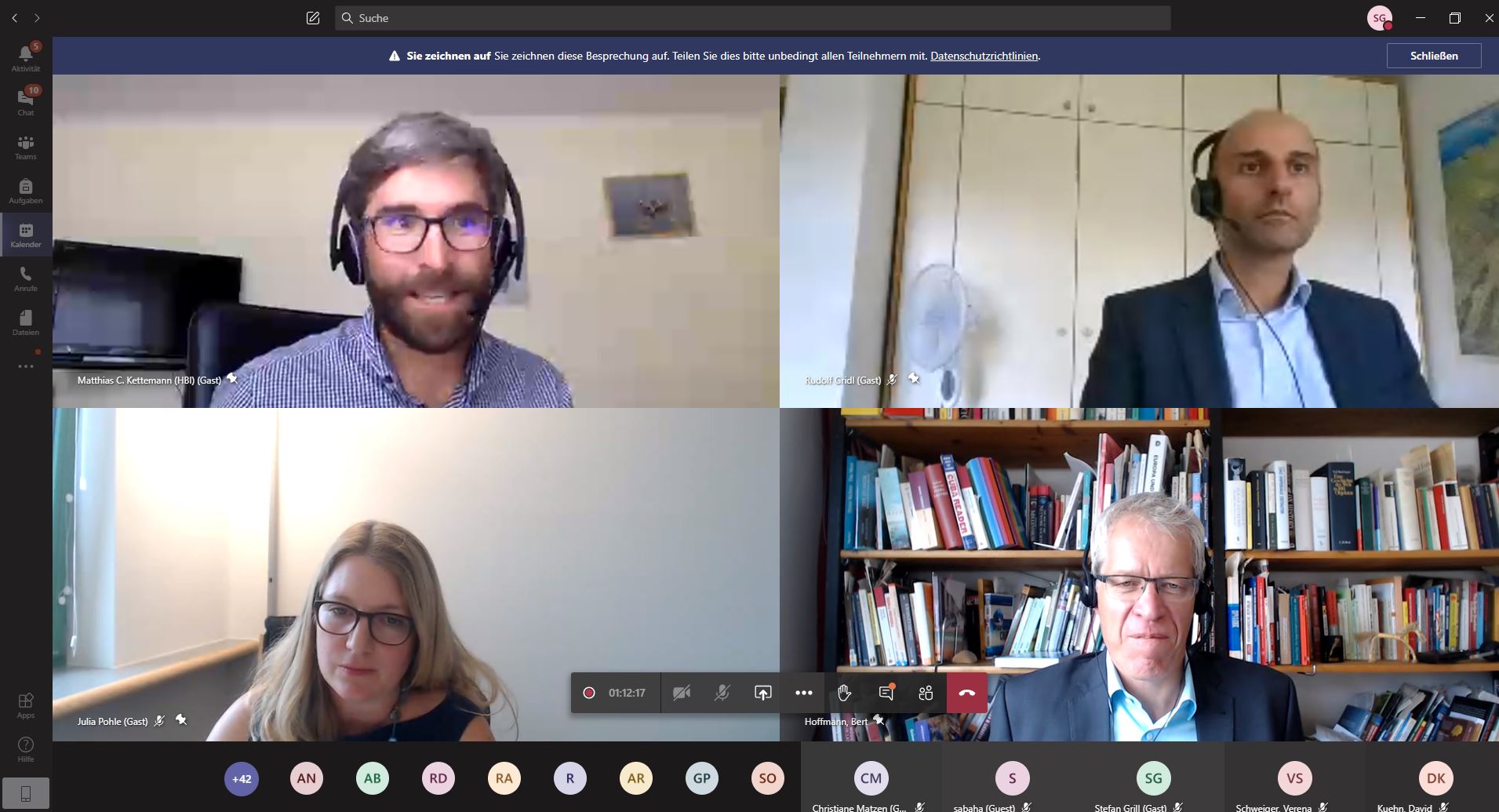 Screenshot of the panelists of the GIGA Forum "Is a More Democratic Internet Possible?"