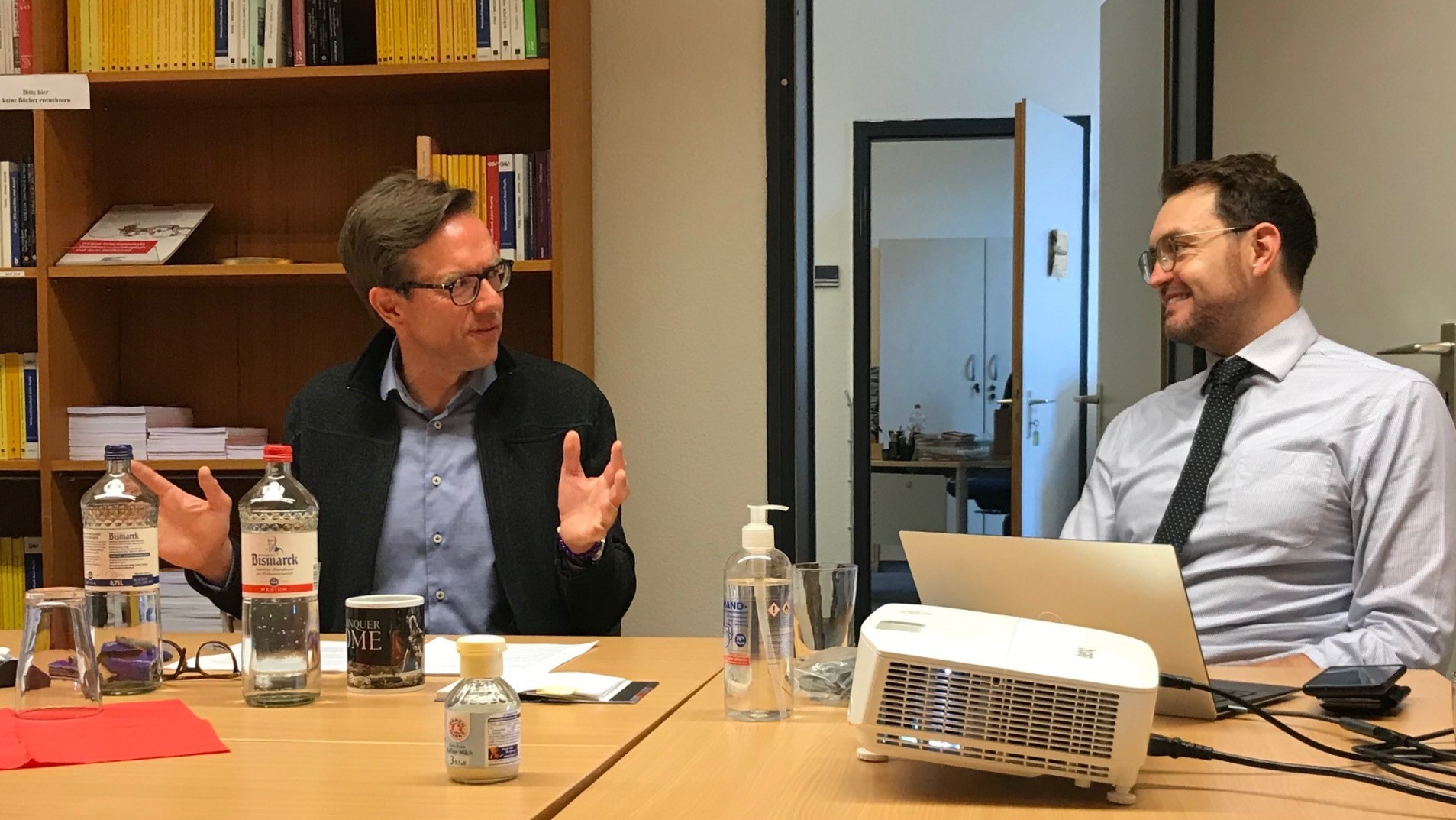 Photo of the book talk on politics in Myanmar, panelists speaking