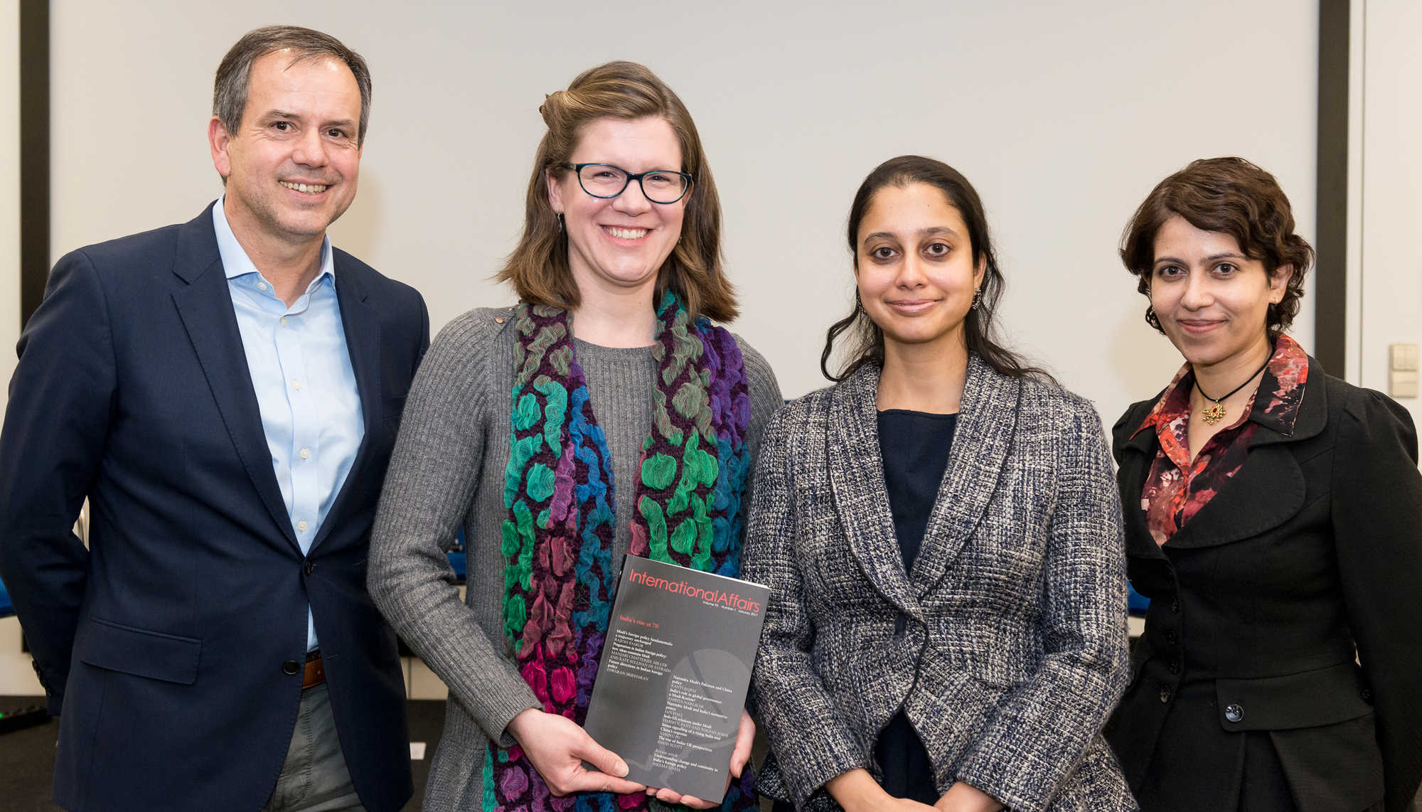 From left: Dr. Kate Sullivan de Estrada, Prof. Andrew Dorman, Prof. Amrita Narlikar, Prof. Manjari Chatterjee Miller
