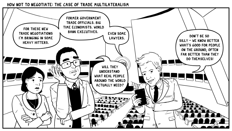 Comic zum Artikel "How not to negotiate: the case of trade multilateralism". 