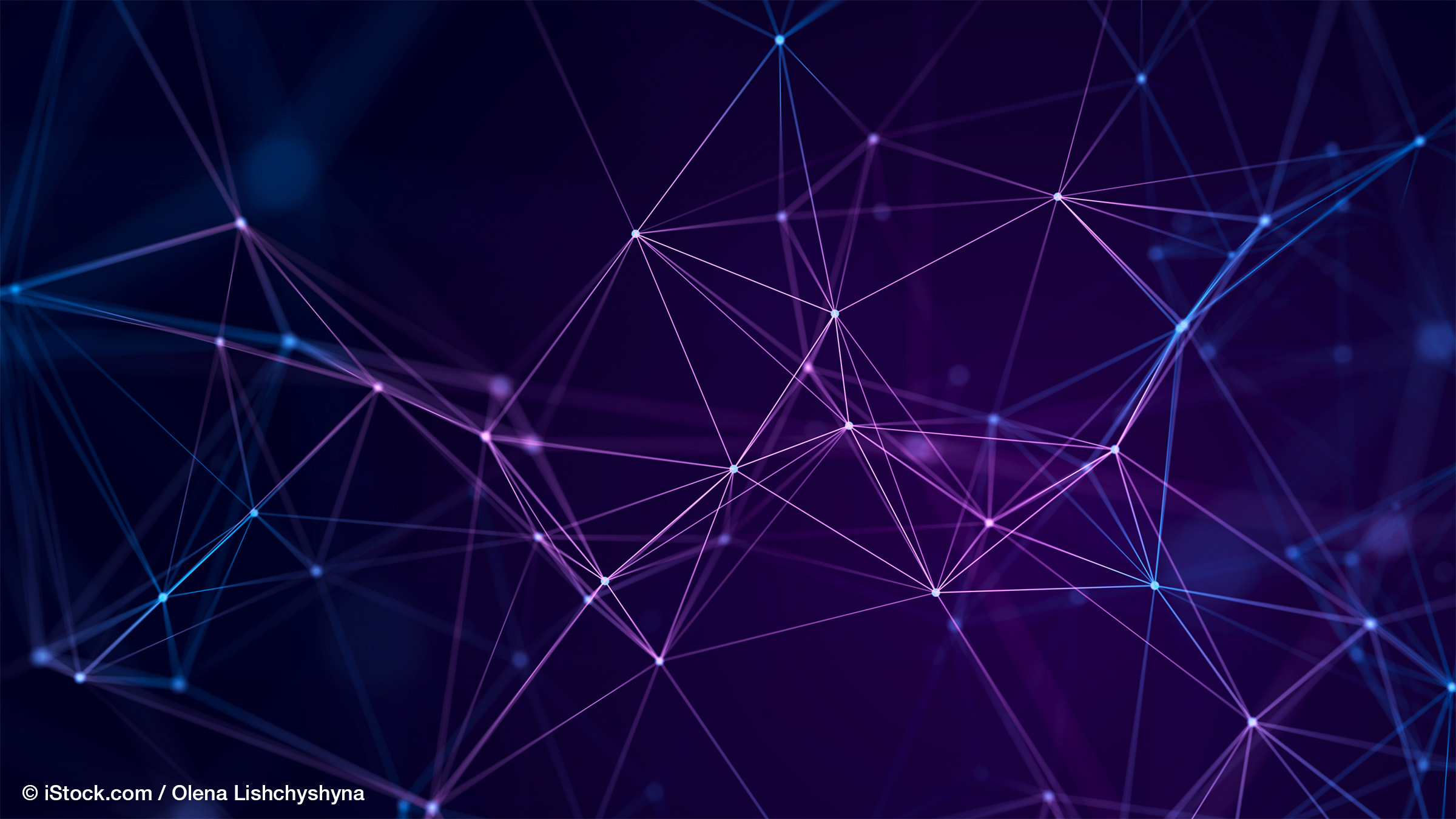 Abstract background with interweaving colored lines and dots