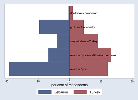 Graphic shows (Im)mobility Aspirations Should the War End (in per cent)