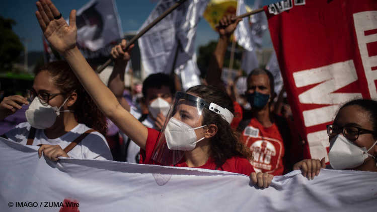 Protesters in Rio de Janeiro protesting against the Government