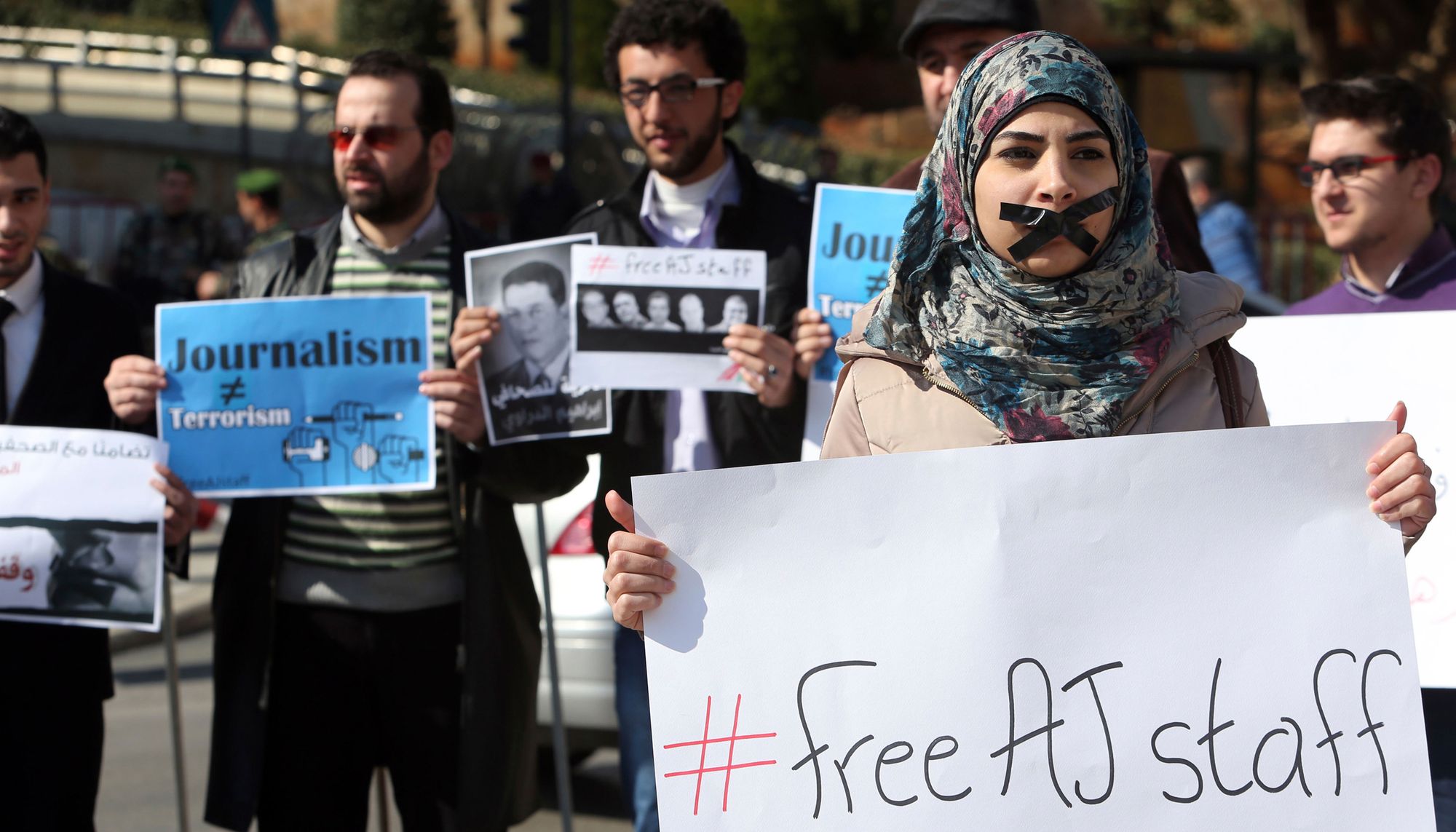 Protesters in Egypt.