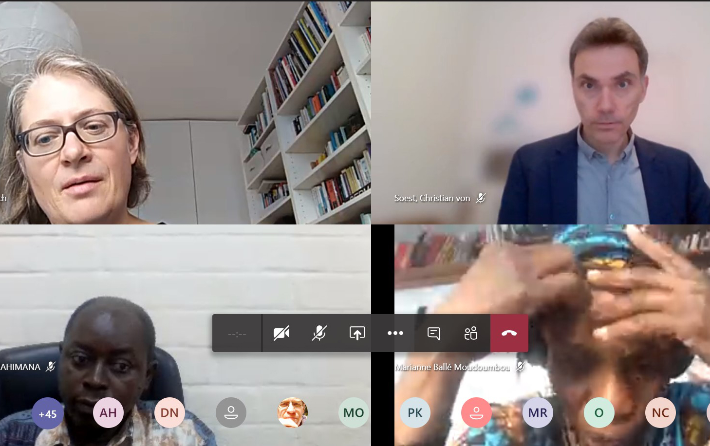 Sonja Kreibich, Christian von Soest, Jean Louis Nahimana and a translator