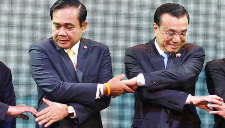 Bild von Cambodia's Prime Minister Hun Sen, Thailand's Prime Minister Prayuth Chan-ocha, China's Premier Li Keqiang and Myanmar's President Thein Sein