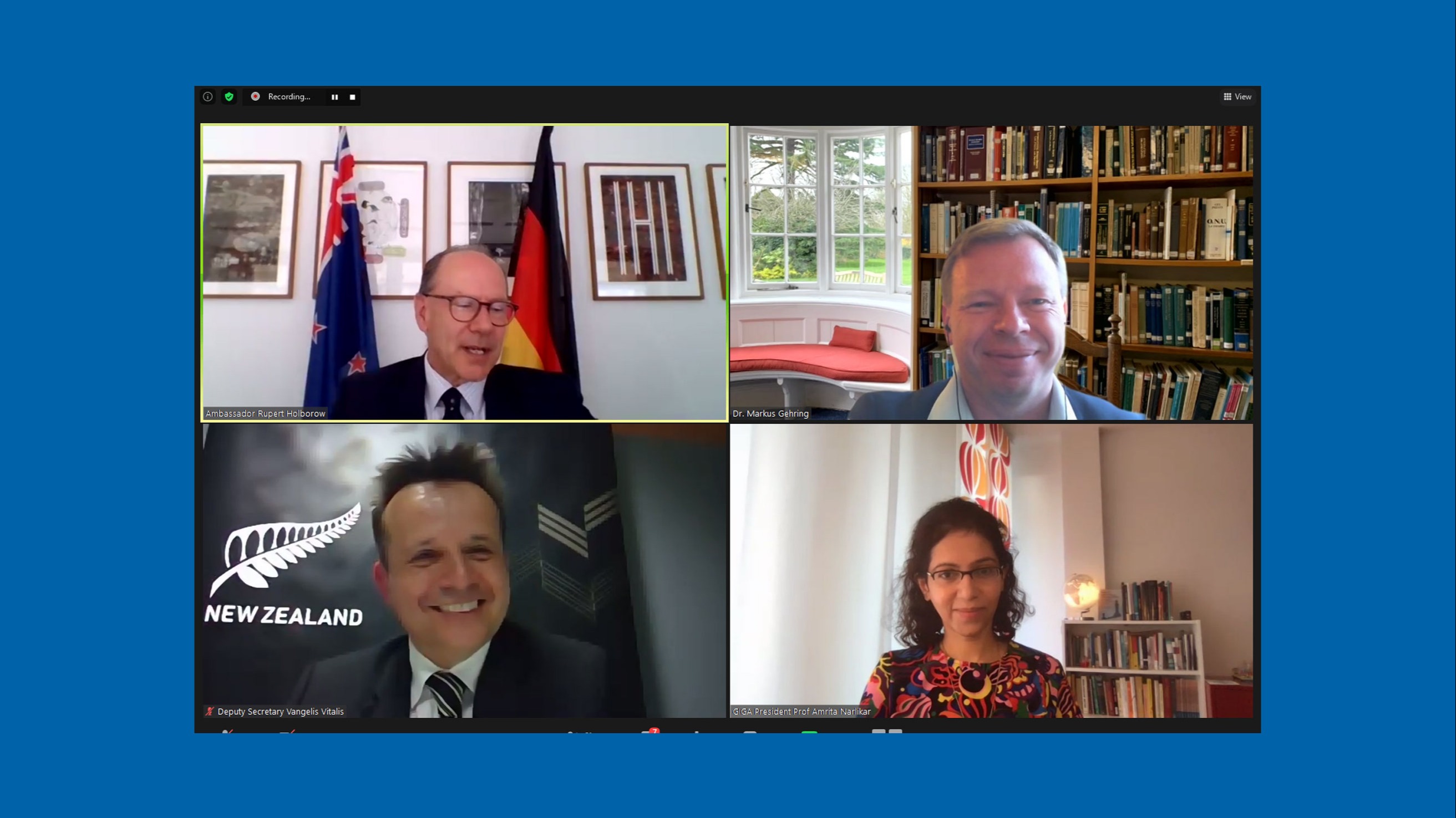 Screenshot of panelists of event Crisis to Resilience