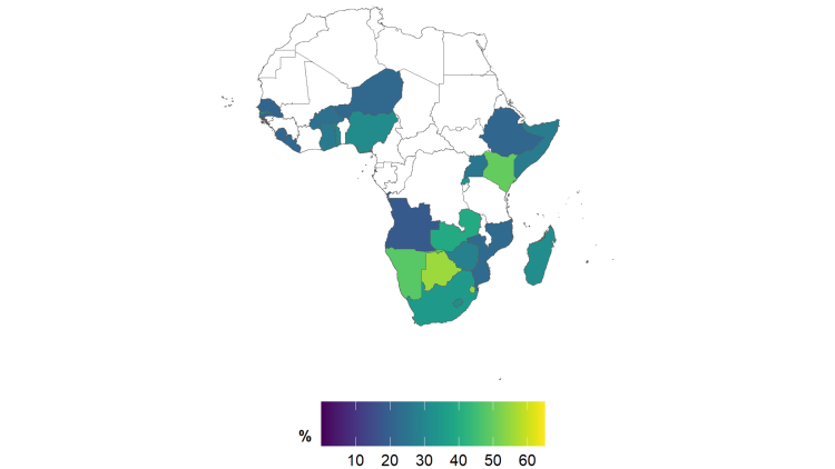 Share of Women in Senior and Middle Management in Sub-Saharan Africa 