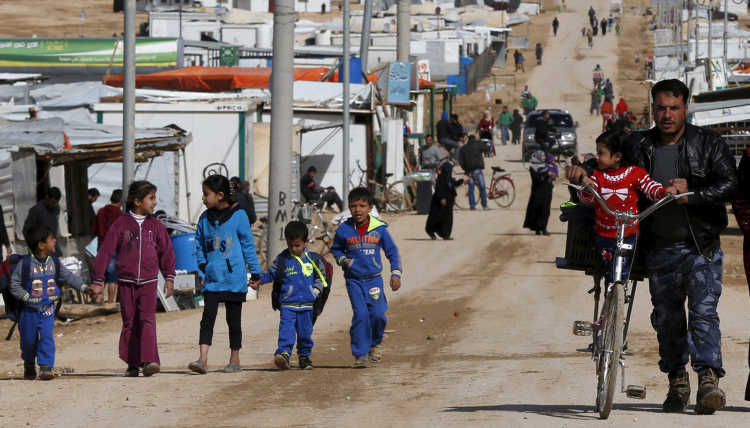 Children in a refugee camp in Jordan