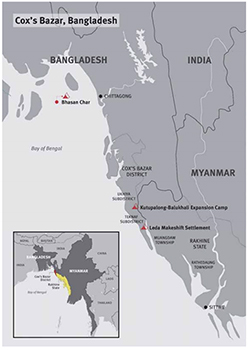 Karte von Cox's Bazar in Bangladesch