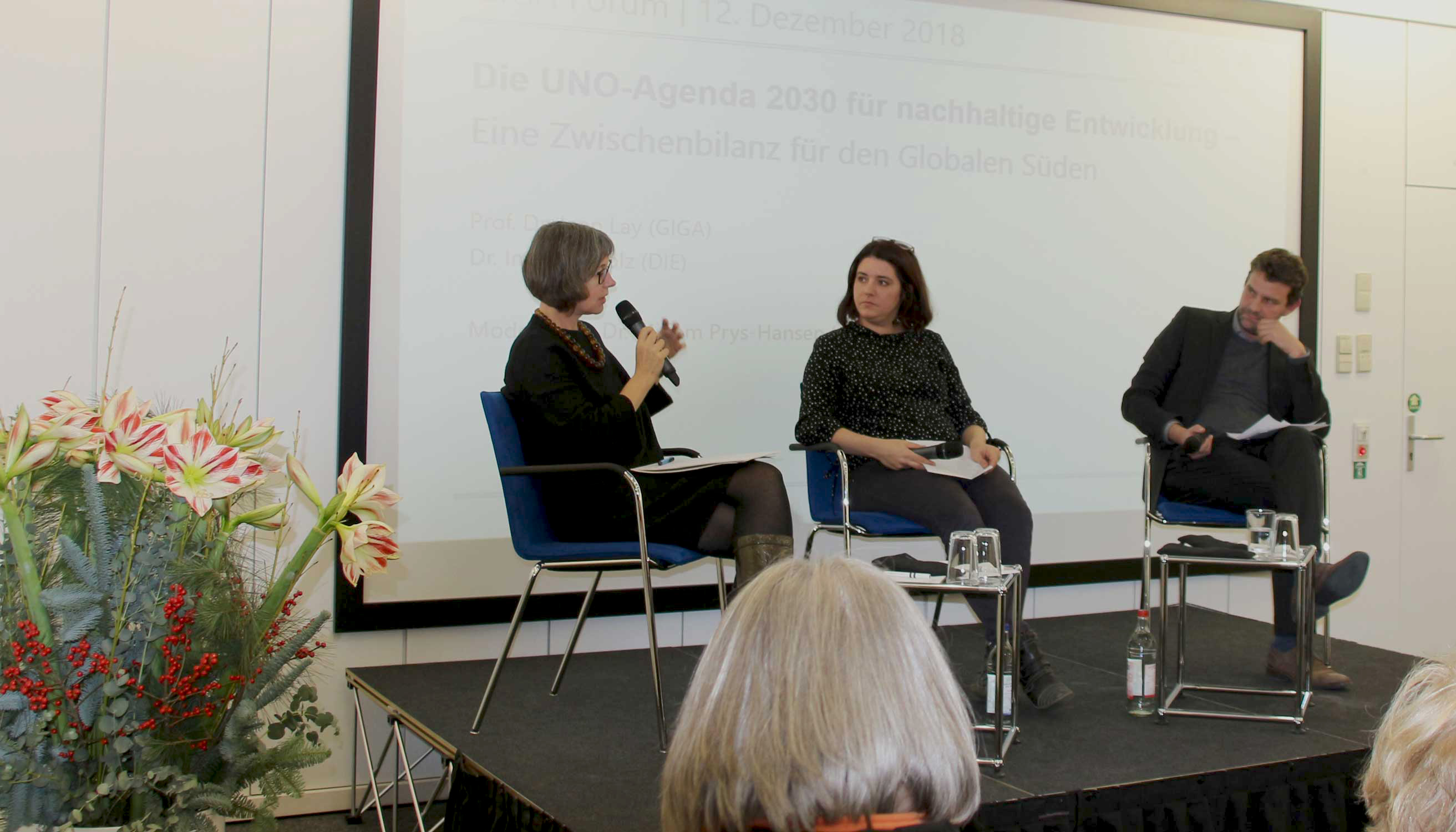 From left to right: Dr. Imme Scholz, Dr. Miriam Prys-Hansen und Prof. Dr. Jann Lay