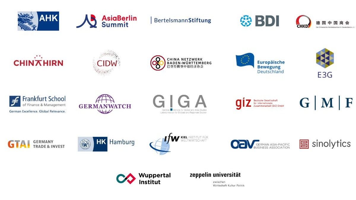 Logos aller Kooperationspartner der Digitalkonferenz "China Strategie 2023" 